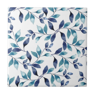 Cerâmica Azulejo cerâmico de folhas azuis