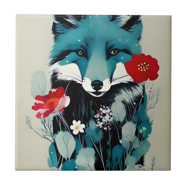Cerâmica Azulejo cerâmico de Fox Azul (Frente)