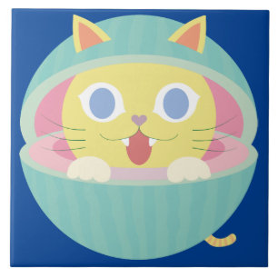 Cerâmica azulejo cerâmico de gatinho de melancia