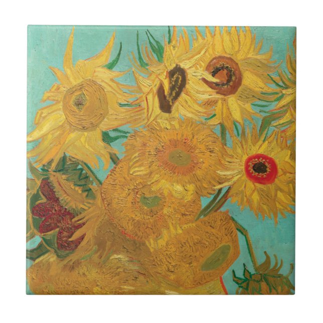 Cerâmica Azulejo cerâmico de girassóis de Van Gogh (Frente)