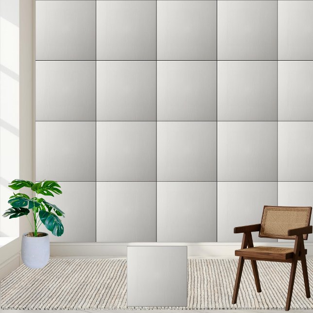 Cerâmica Azulejo cerâmico de grãos de madeira branca minima (Minimalist White Wood Grain Ceramic Tile)