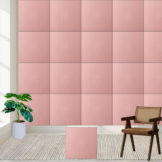 Cerâmica Azulejo Cerâmico de Grãos de Madeira Rosa (Pink Wood Grain Ceramic Tile)