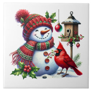 Cerâmica Azulejo Cerâmico de Homem de Neve de Feriado