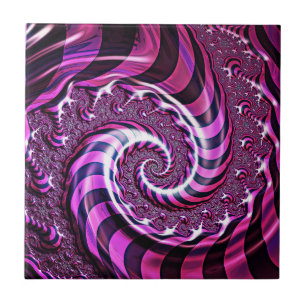 Cerâmica Azulejo cerâmico de ilusão espiralar rosa e pret