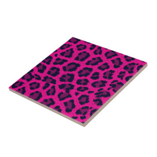 Cerâmica Azulejo cerâmico de impressão leopardo rosa-quente