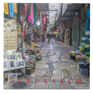 Cerâmica azulejo cerâmico de Jerusalém beco da Cidade Ant