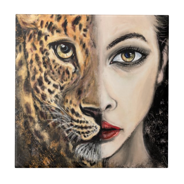 Cerâmica Azulejo cerâmico de Leopard (Frente)