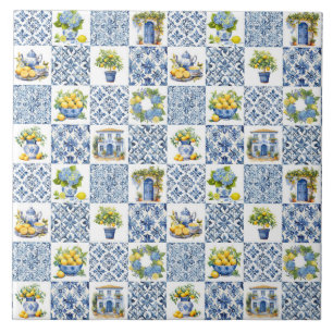 Cerâmica Azulejo cerâmico de limão mediterrânico