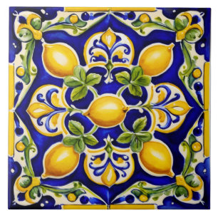 Cerâmica Azulejo cerâmico de limão mediterrânico