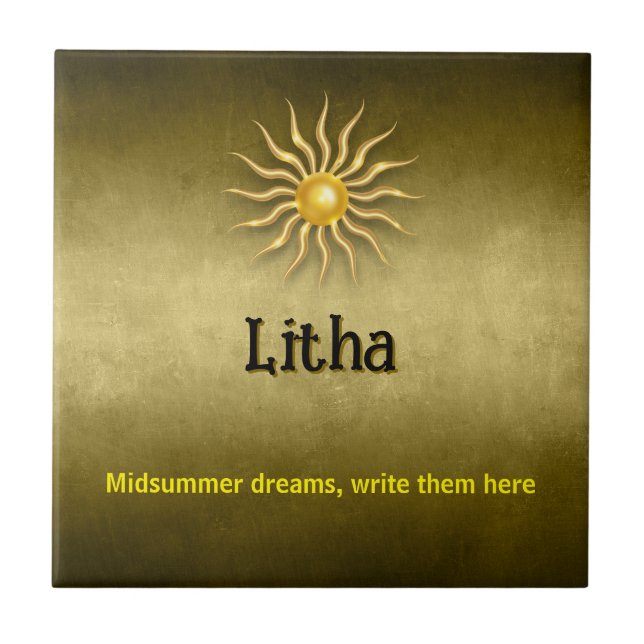 Cerâmica Azulejo cerâmico de Litha personalizável (Frente)