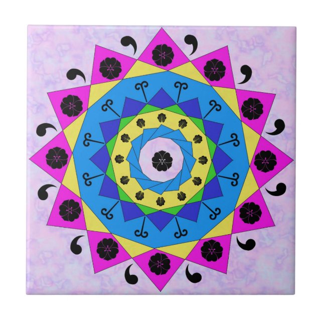 Cerâmica Azulejo cerâmico de Mandala (Frente)