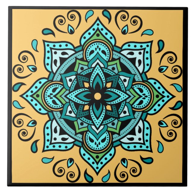 Cerâmica Azulejo cerâmico de Mandala (Frente)