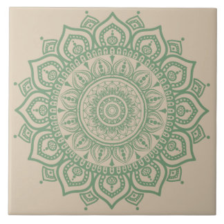 Cerâmica Azulejo Cerâmico de Mandala Verde