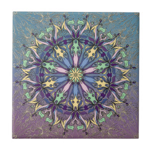 Cerâmica Azulejo cerâmico de Mandala Vibrante