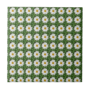 Cerâmica Azulejo cerâmico de margarida branca