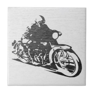 Cerâmica Azulejo Cerâmico de Motociclista Vintage