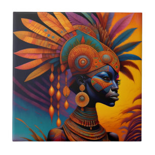 Cerâmica Azulejo cerâmico de mulher africana