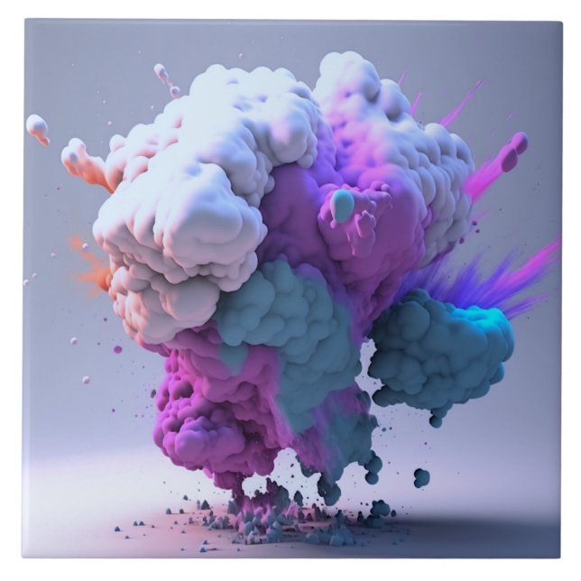 Cerâmica Azulejo cerâmico de nuvens coloridas (Frente)