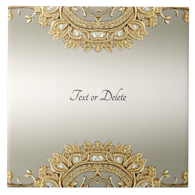 Cerâmica Azulejo cerâmico de Ornamentado Dourado (Frente)