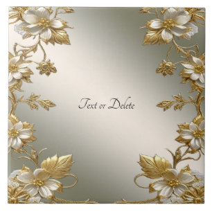 Cerâmica Azulejo cerâmico de Ornamentado Dourado branco