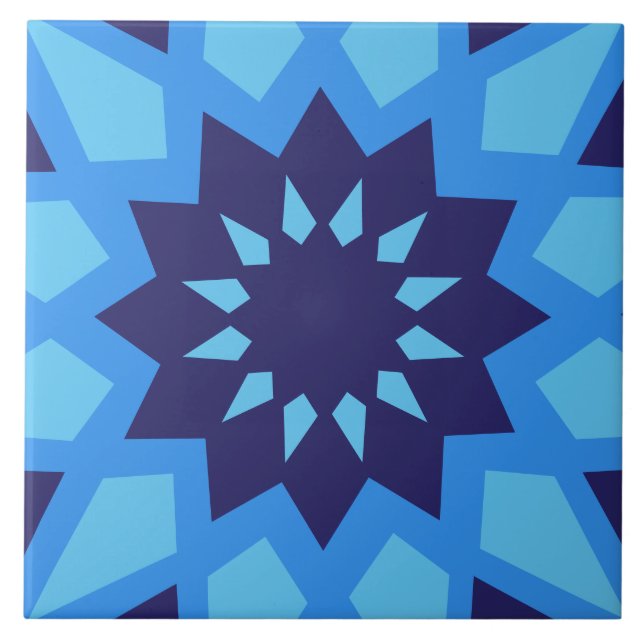 Cerâmica Azulejo Cerâmico de Padrão Azul marroquino (Frente)