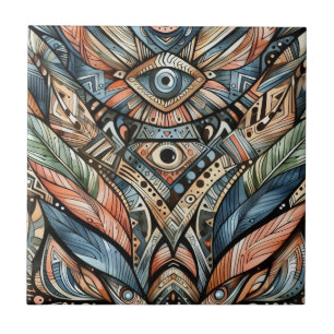 Cerâmica Azulejo cerâmico de padrão tribal africano