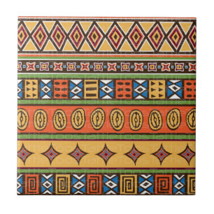 Cerâmica Azulejo cerâmico de padrão tribal colorido