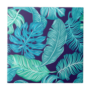 Cerâmica Azulejo cerâmico de padrão verde tropical