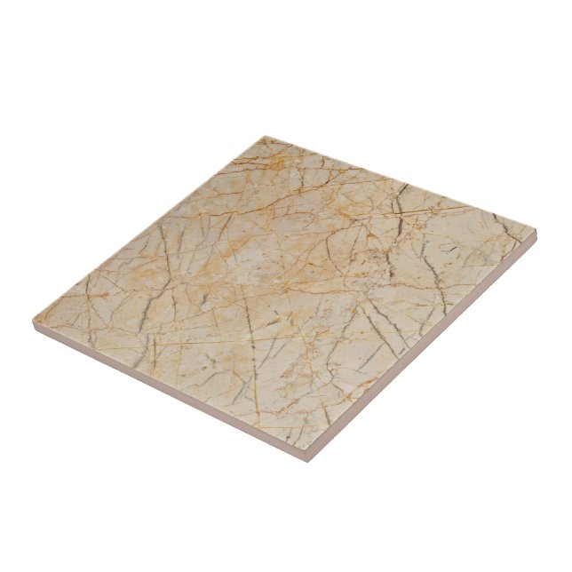 Cerâmica Azulejo cerâmico de pedra Marble castanha Faux Bei (Lateral)