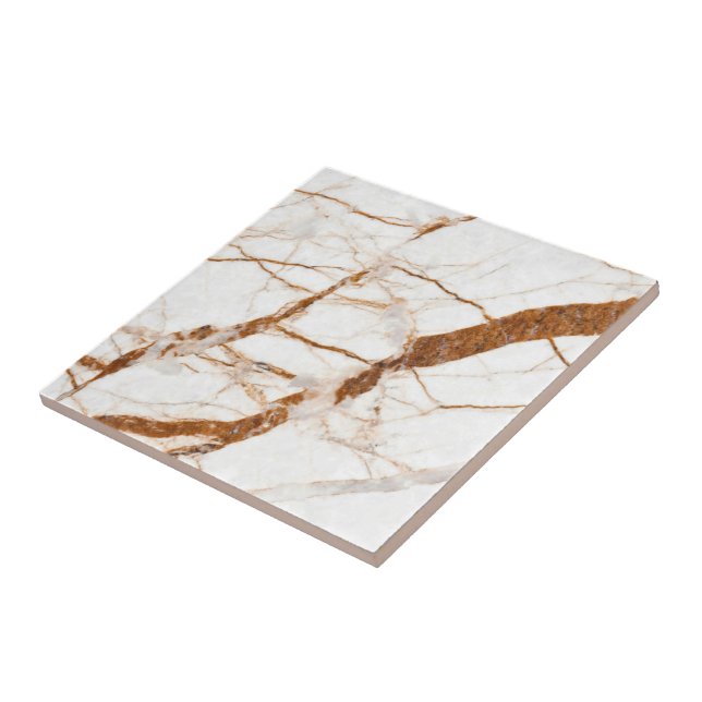 Cerâmica Azulejo cerâmico de pedra marrom-branca faux (Lateral)