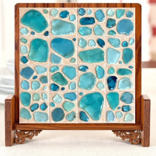 Cerâmica Azulejo Cerâmico de Pedra Onda Azul