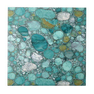 Cerâmica Azulejo cerâmico de pedras turquesas