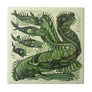 Cerâmica Azulejo cerâmico de peixes leões do mar verde WIll