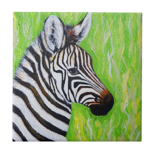 Cerâmica Azulejo Cerâmico de Pintura Zebra (Frente)