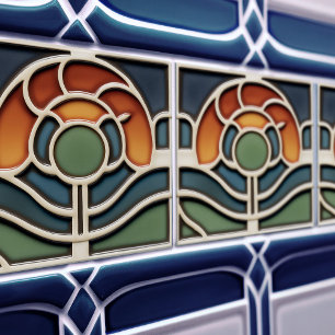 Cerâmica Azulejo Cerâmico de Rosa Art Nouveau Mackintosh