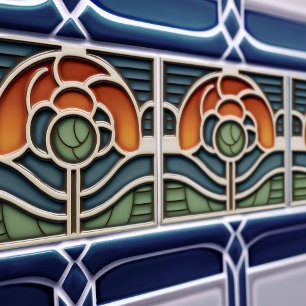 Cerâmica Azulejo Cerâmico de Rosa Art Nouveau Mackintosh