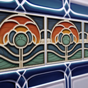 Cerâmica Azulejo Cerâmico de Rosa Art Nouveau Mackintosh