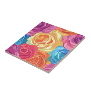 Cerâmica Azulejo cerâmico de Rosa de Arte Cura Nouveau