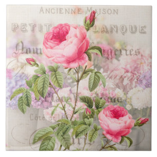Cerâmica Azulejo cerâmico de roscas rosadas