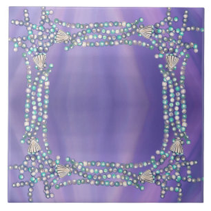 Cerâmica Azulejo cerâmico de sereia de oceano roxo