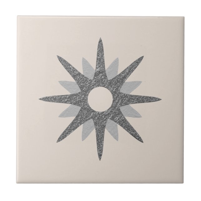 Cerâmica Azulejo Cerâmico de Solteiro do século médio Prata (Frente)