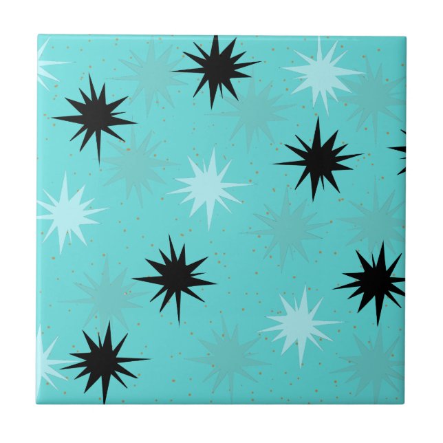 Cerâmica Azulejo Cerâmico de Torquoise Atômica Starburst (Frente)