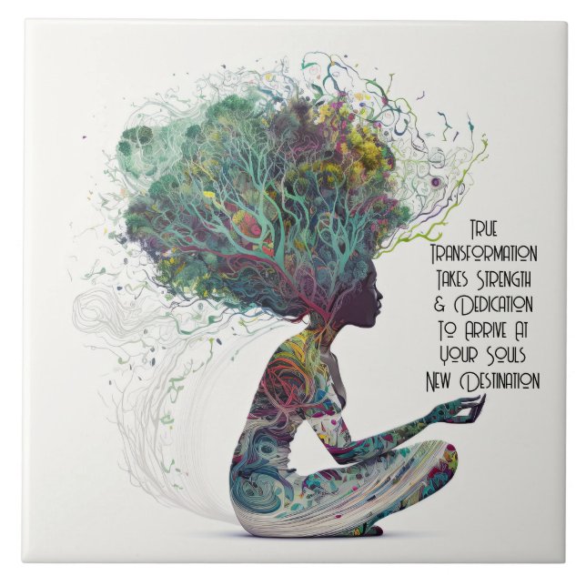 Cerâmica Azulejo cerâmico de transformação feminina inspira (Frente)