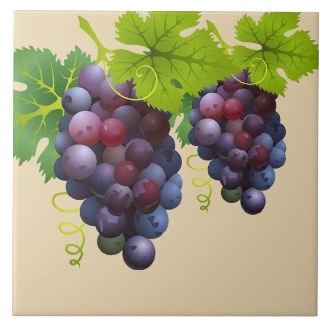Cerâmica Azulejo Cerâmico de Uvas (Frente)