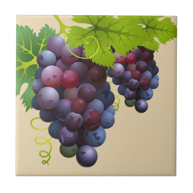 Cerâmica Azulejo Cerâmico de Uvas (Frente)