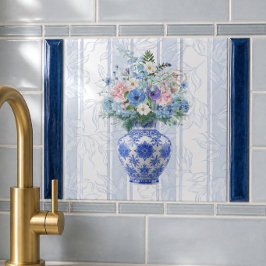 Cerâmica Azulejo Cerâmico de Vase Chinês em Aquarela