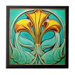 Cerâmica Azulejo cerâmico Deco de Flores Amarelas Brilhante