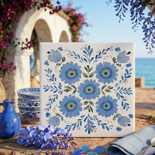 Cerâmica Azulejo Cerâmico Decorativo de Arte Popular Floral
