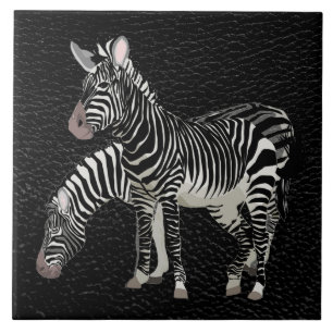 Cerâmica Azulejo Cerâmico Decorativo de Couro Preto de Zebr