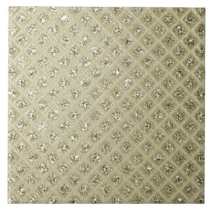 Cerâmica Azulejo Cerâmico Decorativo de Creme Dourado